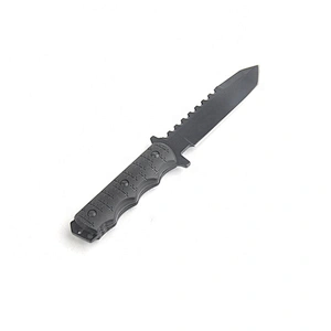 Black Coated Protective Both Edges Blade Outdoor Survival Hunting Knife with Sheath