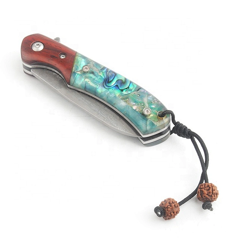 OEM Mini Pocket Knife Survival Damascus Steel Blade Knifes Survival Knife Folding