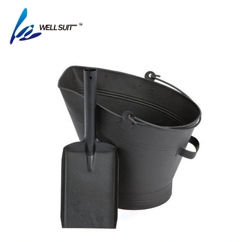 Fireplace metal Ash/Coal bucket with shovel