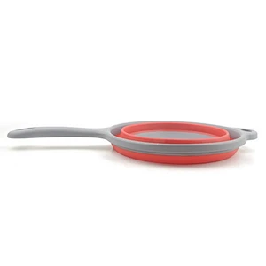 BPA Free Eco Kitchen Draining Basket Strainer Collapsible Silicone Colander for Kitchenware accessories
