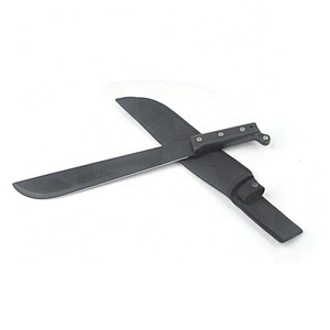 Black Coating Stainless Steel  Outdoor Survival Hunting Machete With PP Handle