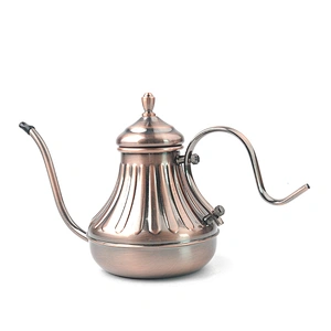 Hand Drip Coffee Gooseneck Spout Drip Pot Copper antique color Stainless Steel Teapot Coffee Drip Pot