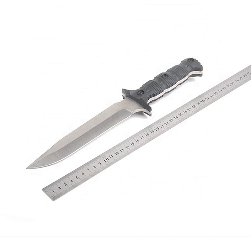 Full Tang Stainless Steel Blade Nylon Fiber Handle Survival Hunting Knife with Sheath