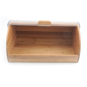 New design hot selling good quality bamboo bread box with plastic lid