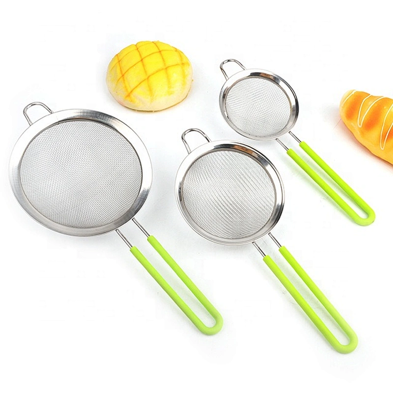 New design food grade Stainless Steel Fine Mesh  kitchen baking flour sifter set for Baking Tools Colander,FoodPreparation