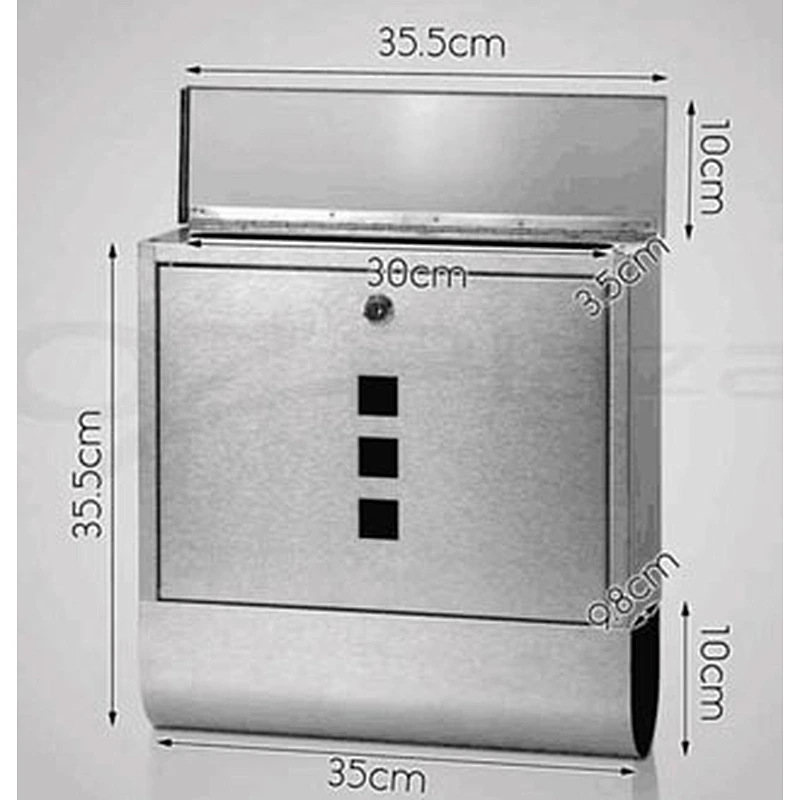 Stainless steel Waterproof  High Security Steel Locking Wall Mounted Mailbox-Office Comment Letter Deposit, Drop Box