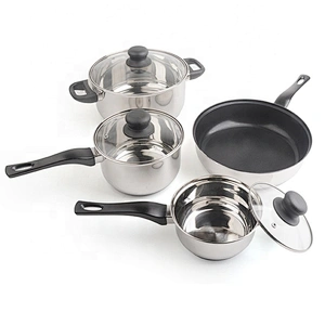 4Pcs High Quality stainless steel cooking Milk Sauce pot  Fry pan non stick cookware sets for home kitchen