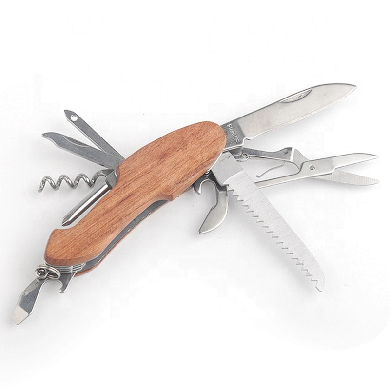 9 In 1 Multi Purpose  Stainless Steel Blade Folding Pocket Survival Hunting Knife Tools