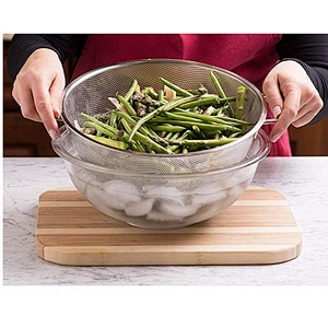 Stainless steel colonder durable strainer with handle big size fruit basket