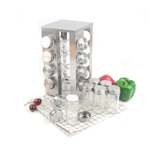 stainless steel revolving frame suit and glass seasoning bottle