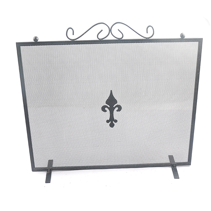Metal Mesh Large Fire Gate Cover Single  Fireplace Screen Flat,Baby Safe Proof Fire Place Fence,Decorative Scroll Spark Guard