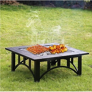 metal iron cast outdoor dome square BBQ  fire pit with 4 legs