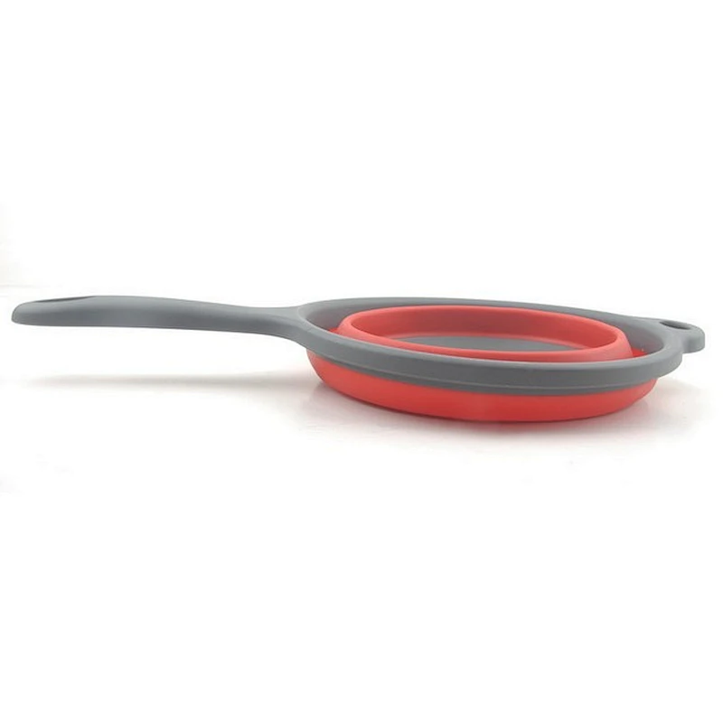 Fruit vegetable strainer space saved collapsible colander with handle