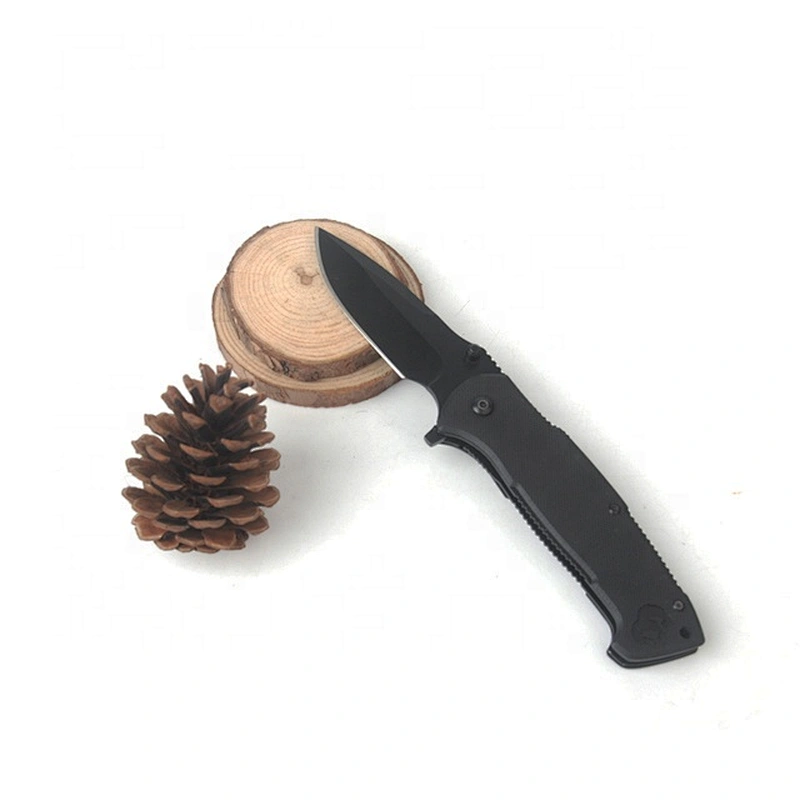 Portable folding utility pocket knife with black coating