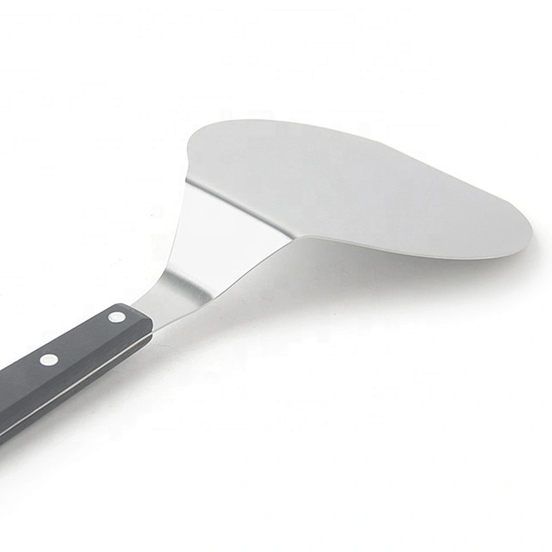 6.5 Inches Black Color Round Metal Stainless Steel Pizza Peel with Wood Handle Pizza Shovel For Serving Food