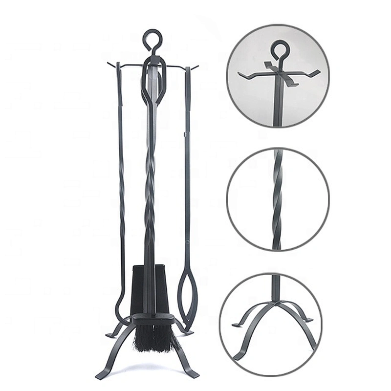 Hot selling new design easy to hang fireplace tools set of 4pcs