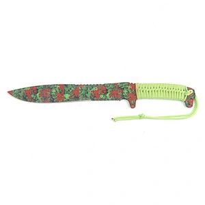 3D Customized Printing Decoration Blade Survival Camping Machete Knife with Paracord