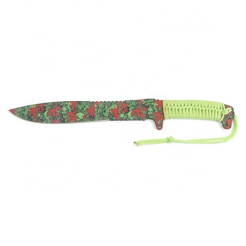 3D Customized Printing Decoration Blade Survival Camping Machete Knife with Paracord