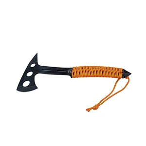 2 Sides Black Coating Stainless Steel Survival Axe Outdoor Tool Hatchet with Paracord