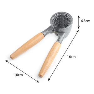 Easy to use food grade metal kitchen manual nuts cracker machine with wood handle nut cracker soldier