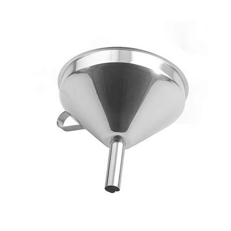 Dia14.5cm high quality stainless steel kitchen oil funnel filter with long neck