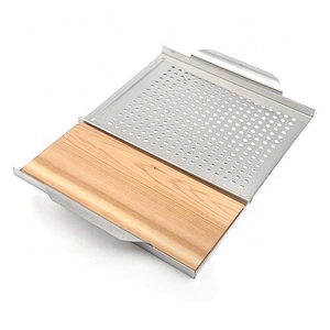 Factory direct dual-use baking pan with wooden baking pan