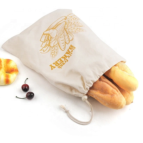 New style french storage canvas reusable cotton bread bag