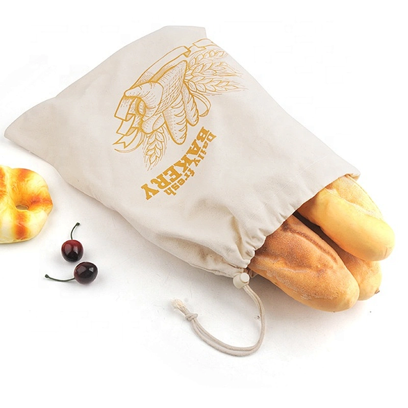 New style french storage canvas reusable cotton bread bag
