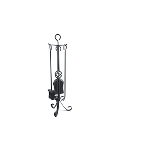 Black coating fireplace tools luxury wrought Iron fireplace accessories 5pcs Set