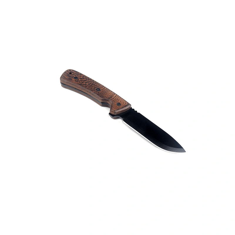 outdoor camping hunting knife with wood handle