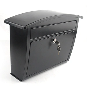 Mailbox Metal Outdoor Wall Mounted Garden Black Coating Mailbox