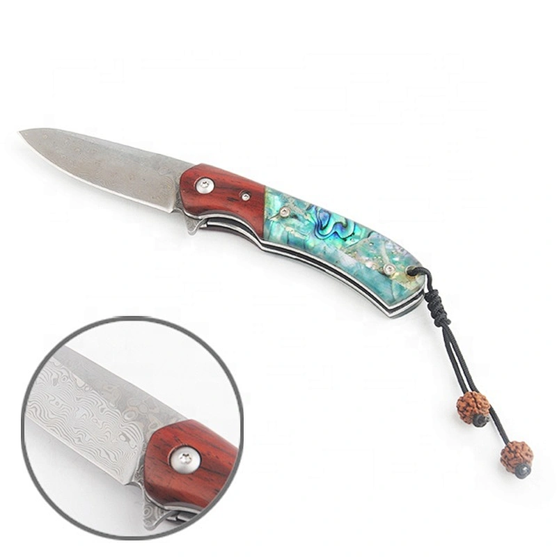 OEM Mini Pocket Knife Survival Damascus Steel Blade Knifes Survival Knife Folding