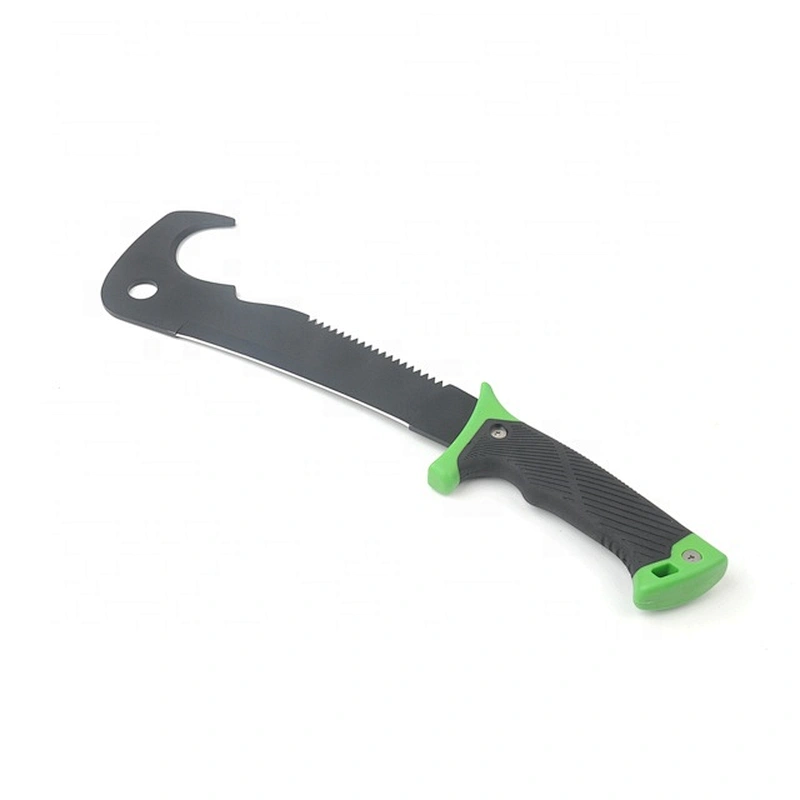 Black Coating Stainless Steel  Outdoor Survival Hunting Sickle Machete With Sheath