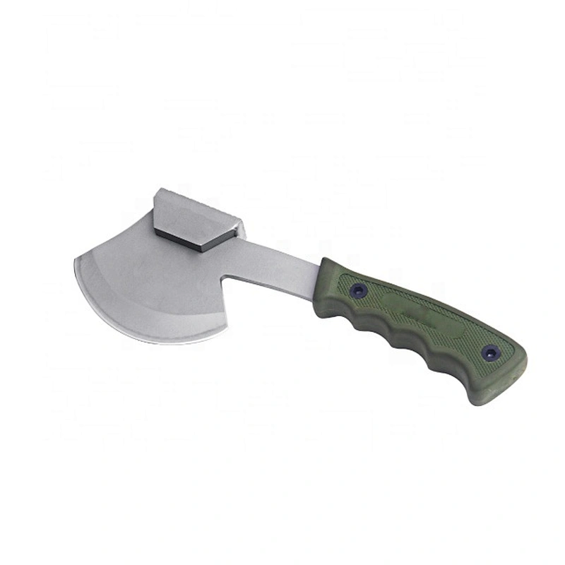 Stainless Steel Mini Small Satin Finished Hatchet Axe with Soft Touch Handle in Green Color
