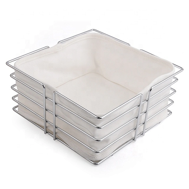 New design hot selling stainless steel bread basket with canvas bag