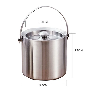 Popular best price fancy food grade stainless steel double wall ice bucket with cover