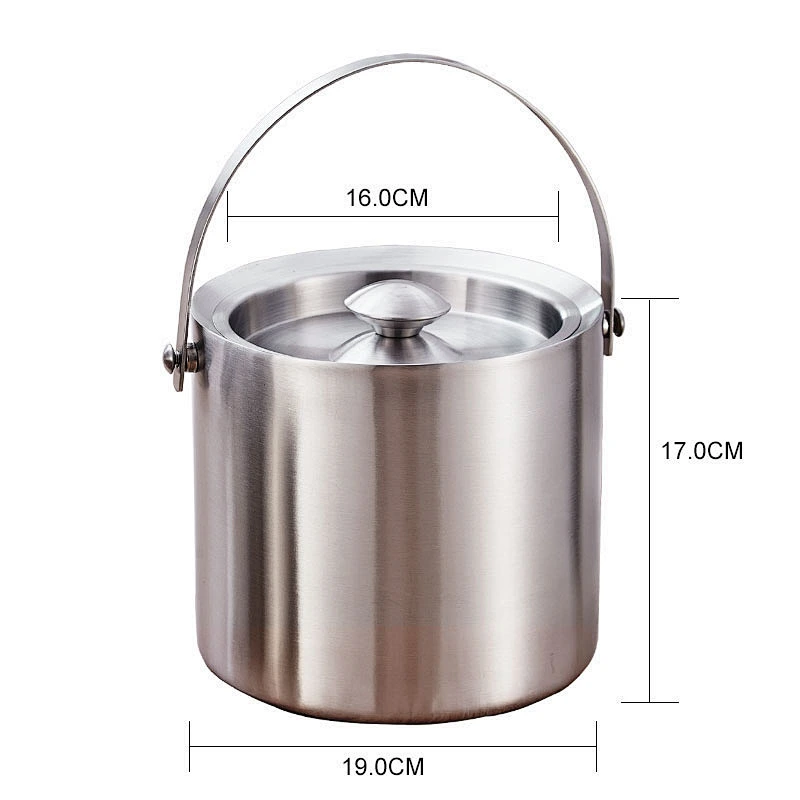 Popular best price fancy food grade stainless steel double wall ice bucket with cover