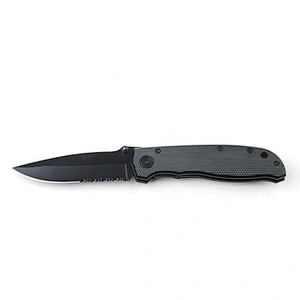 Professional pocket survival folding knife with black coating