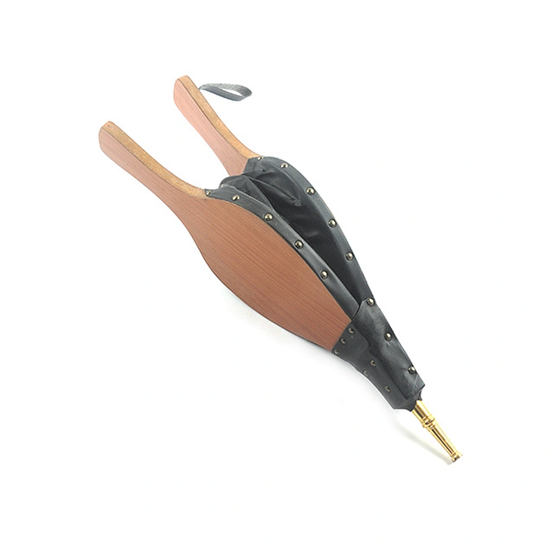 Large Fireplace Bellows Wooden Air Blower with Hanging Strap for Outdoor Camping BBQ