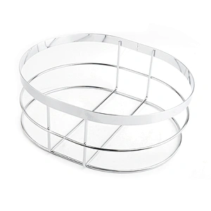 New design easy to use oval shaped metal bread basket with canvas bag