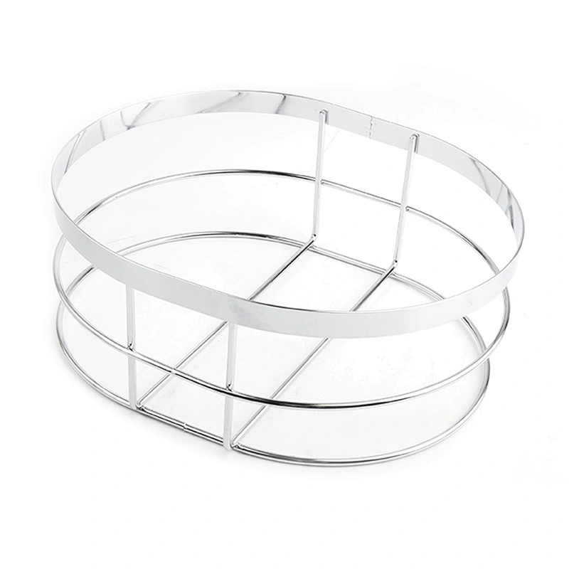 New design easy to use oval shaped metal bread basket with canvas bag