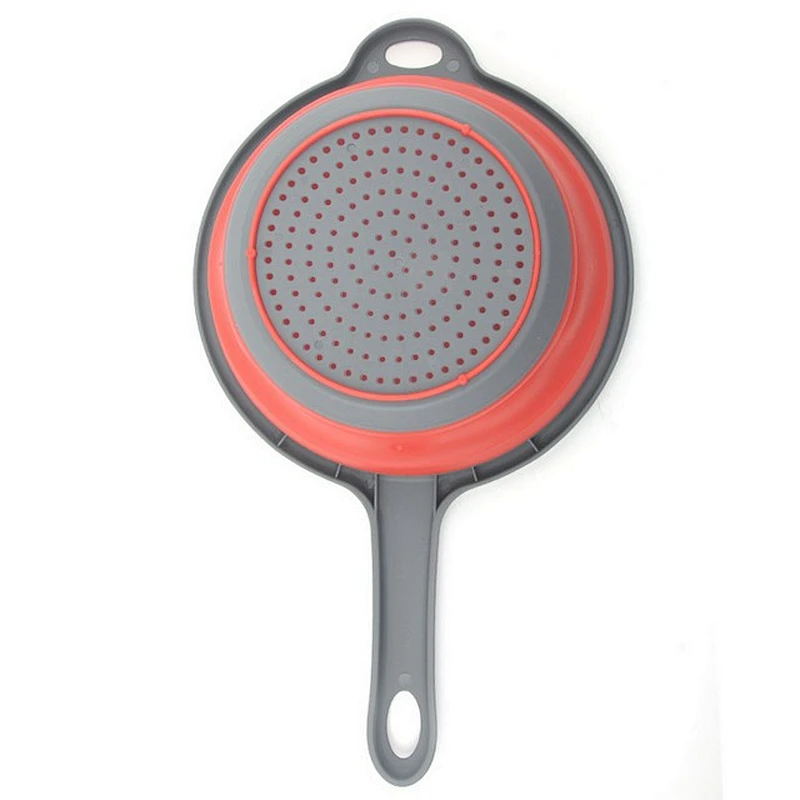 Fruit vegetable strainer space saved collapsible colander with handle