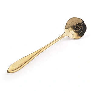 popular new design food grade  stainless steel with copper plating  tea spoon