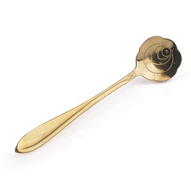 popular new design food grade  stainless steel with copper plating  tea spoon