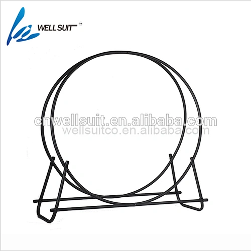 40 inch Firewood Log Rack Hoop Tubular Steel Wood Storage Holder for Indoor & Outdoor