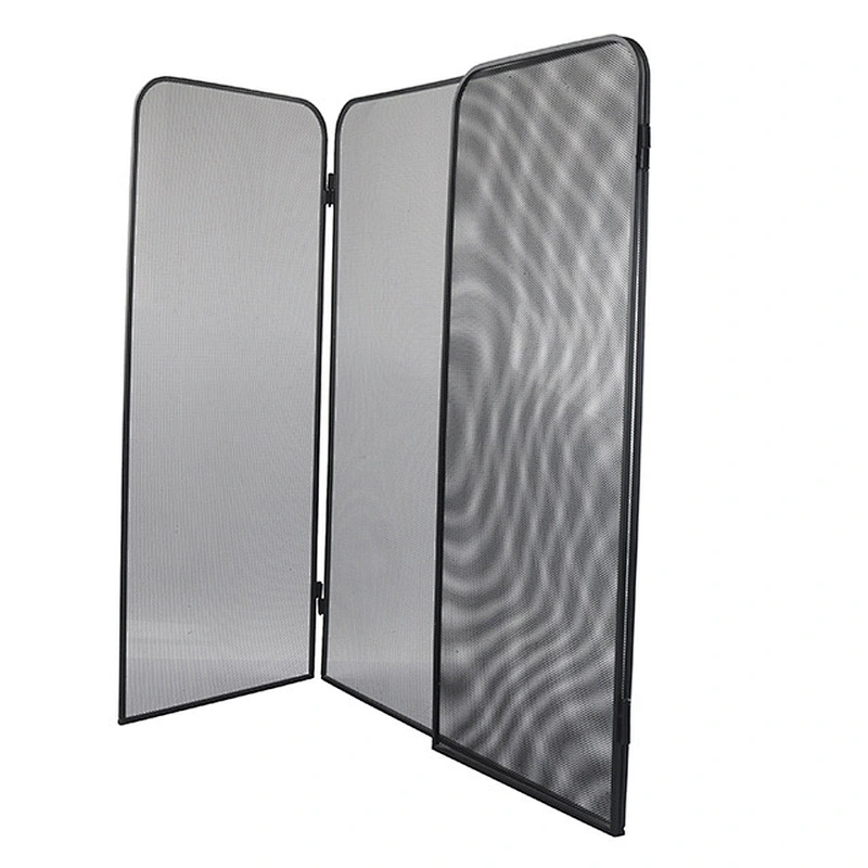Unique painted wrought iron  Fireplace Screen Flat,Baby Safe Proof Fire Place Fence,Decorative Scroll Spark Guard Cover