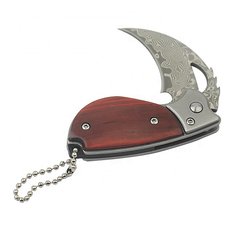 LOW MOQ Damascus steel camping multifunction folding pocket knife