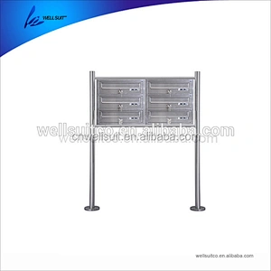 City outdoor stainless steel free standing mailboxes with lock waterproof letter box 3 layers letter box