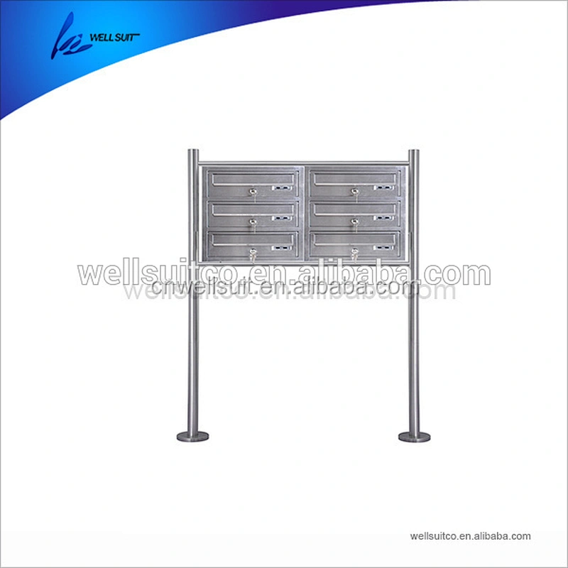 City outdoor stainless steel free standing mailboxes with lock waterproof letter box 3 layers letter box