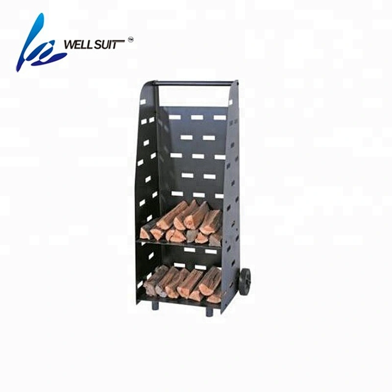 Adjustable  fireplace log rack with two layers